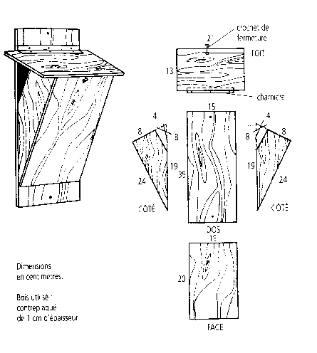 Plan de fabrication des nichoirs type 'grimpereaux'